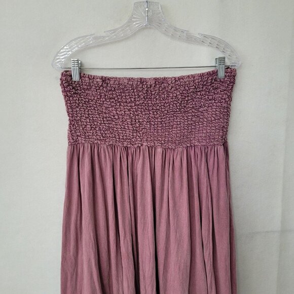 Out From Under Tessa Convertible Tube Dress Skirt Womens M Pink Mauve Smocked - Picture 3 of 13